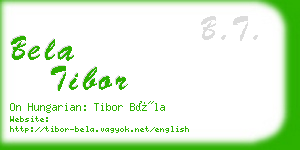 bela tibor business card